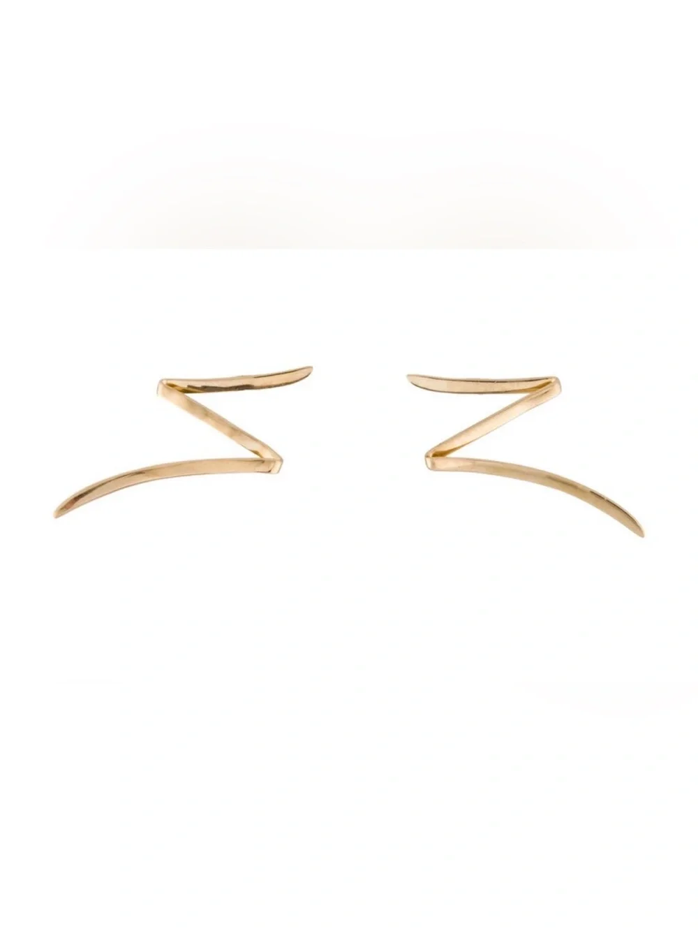 Lana Jewelry solid  14K gold zig zag drop earrings - LIKE NEW!  1.75” & RARE!